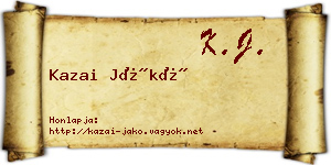 Kazai Jákó névjegykártya